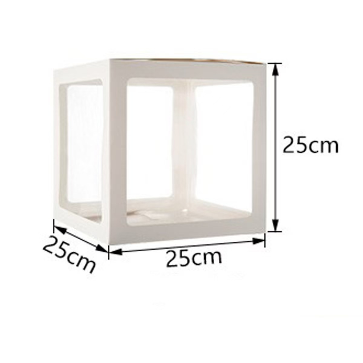 Caja de globo de 25cm letras transparentes decoración cuadrada fiestas transfronterizas atmósfera de boda bebés accesorios de fotos