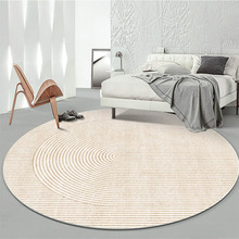 现代轻奢圆形地毯卧室客厅沙发脚垫ins梳妆椅床边毯吊篮圆毯地垫