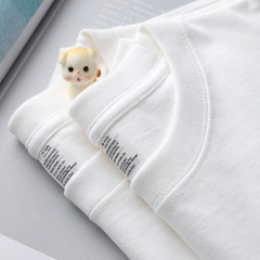 重ポンド250グラム新疆長毛綿綿半袖tシャツ男女同種純色丸襟落肩tシャツシャツ