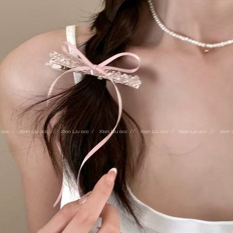 Glitzernde Schleifen Entenschnabel Haarspange Für Damen_voghion.com
