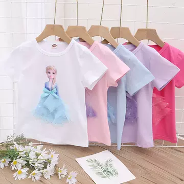 2022 children's Korean version new summer girls' short sleeve T-shirt small and medium children's three-dimensional Princess foreign trade factory - ShopShipShake
