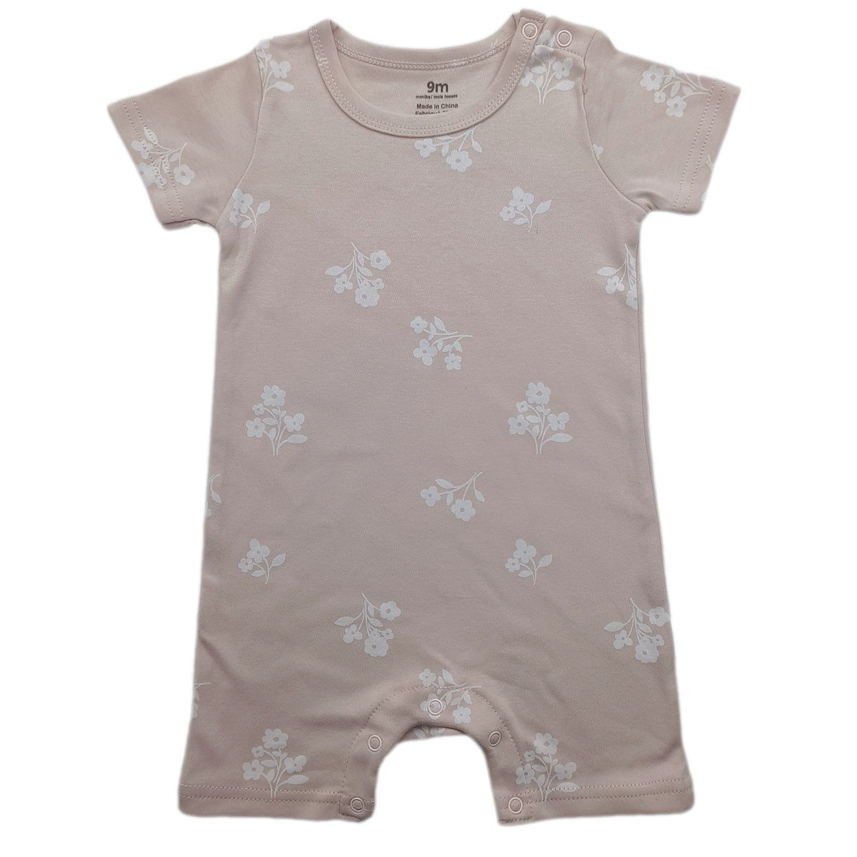 Foreign trade short crawl [double-sided cotton] baby animal floral floral shoulder open button one-piece short-sleeved crawl suit for men, women and infants