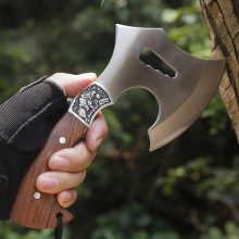 户外高硬度斧头手斧消防斧加厚一体斧彩木柄便携斧野营开山斧