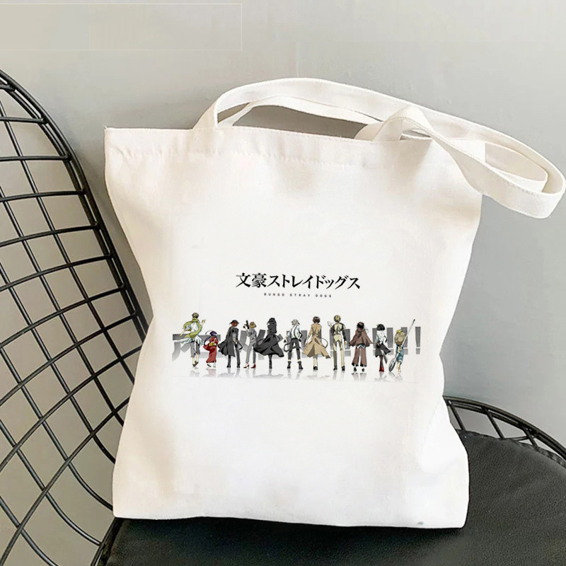 Comercio extranjero transfronterizo Bungou Stray Dogs impresión bolsa de lona Harajuku bolsa de hombro bolsa de moda bolsa de compras