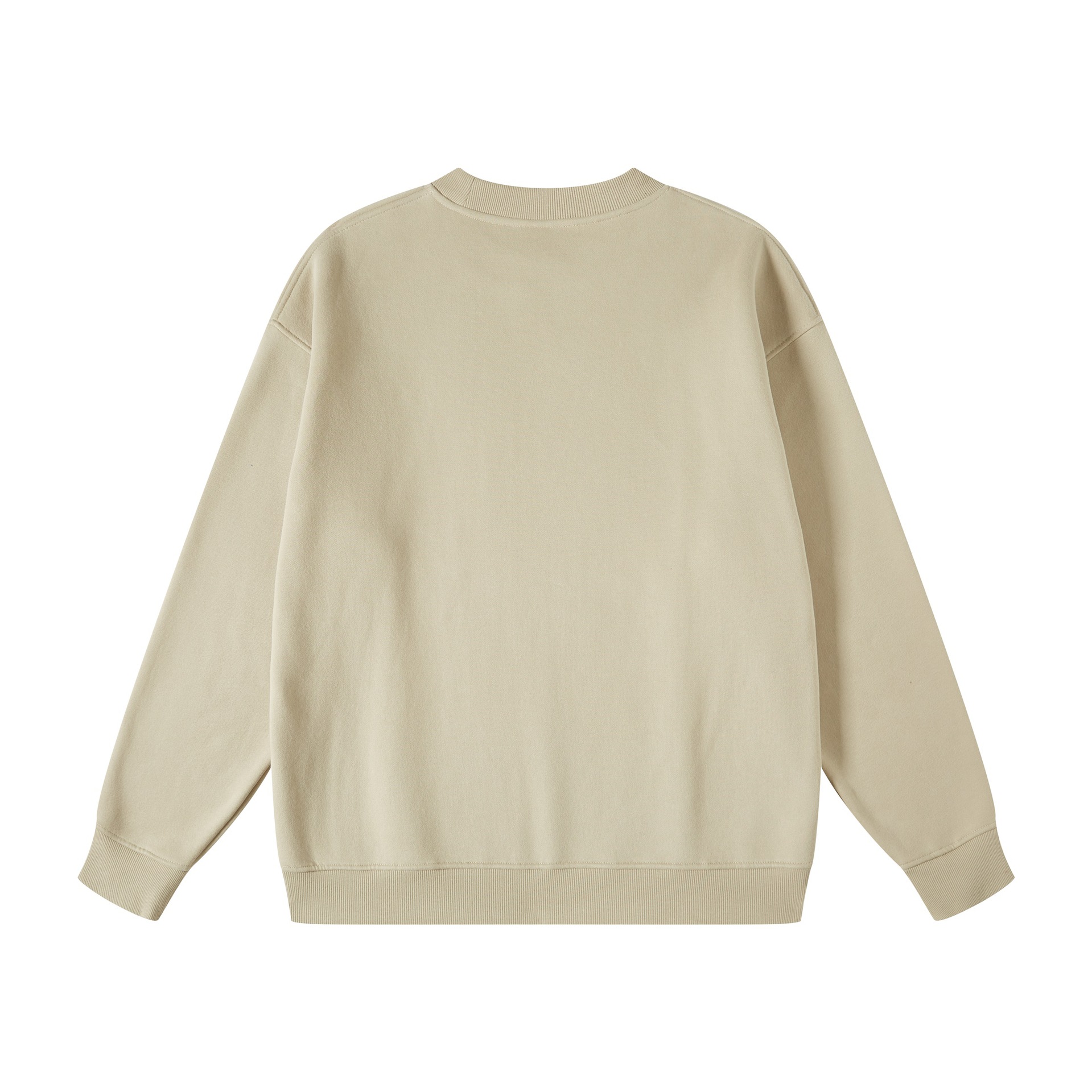 Sweat-shirt à col rond pour homme de marque décontractée et ample en velours 345 g plus couleur unie_voghion.com