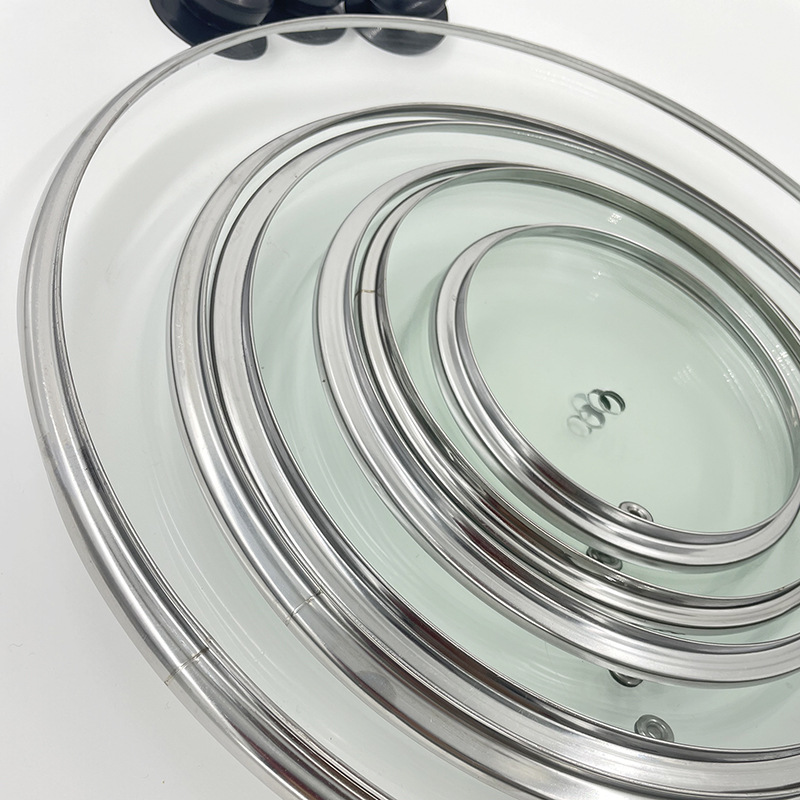 Thickened Tempered Glass Pot Lid from the Source Factory, Transparent and Visible, Suitable for Multiple Sizes of Woks and Soup Pots, 12-44