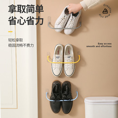 Wall-mounted punch-free bathroom door shoe storage artifact indoor drain wall shelf bathroom slipper rack