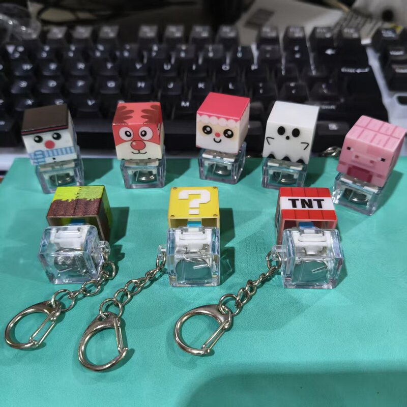 Minecraft-Themed Stress-Relief Mechanical Keyboard Keycap Light-Up Model, High-End 3D Version, Popular Keychain Minecraft-Themed Stress-Relief Mechanical Keyboard Keycap Light-Up Model, High-End 3D Version, Popular Keychain