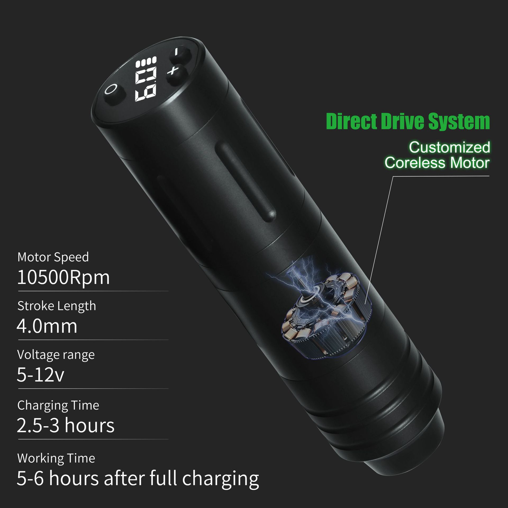 定製LOGO無線電池充電紋身筆新款馬達紋身機割線打霧一體機強續航