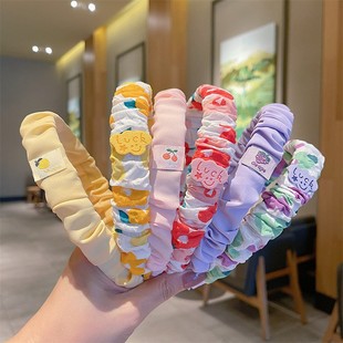Children's Hairband Korean-style No Harm Baby Cute Super Cute Internet Celebrity Hairband Girls' Pleated Hairpin Little Girl Hair Accessories