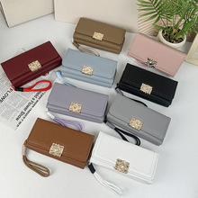 钱包女士长款2025新款百搭折叠大三折钱夹多卡位大容量手拿包批发