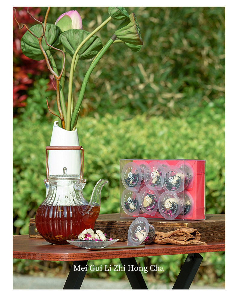 Rose Lychee Black Tea Mini Jar Floral Tea Blend 48g Sweet Aromatic Brew for Home Enjoyment key features