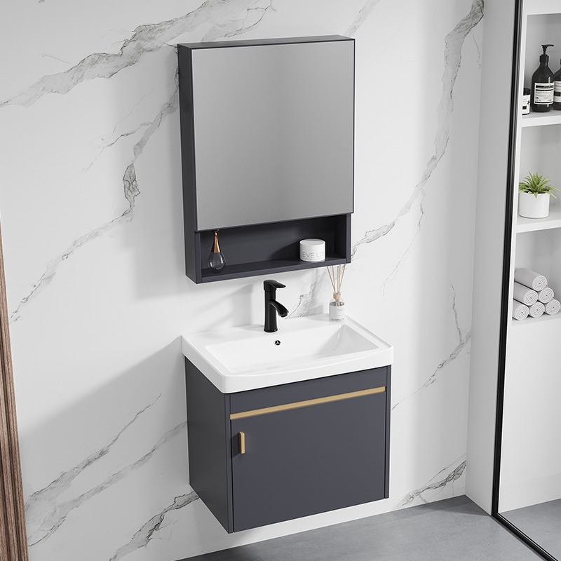 Armario de baño minimalista moderno combinación de lavabo pequeño apartamento hogar Baño montado en la pared mueble de lavabo