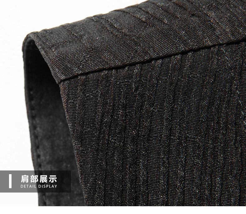 Áo gile nam cổ tròn lụa tơ tằm phong cách Trung Hoa cổ điển — Màu đen 25A028 chi tiết 11