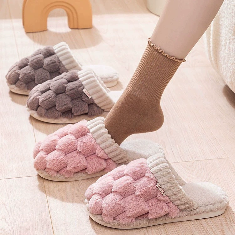 2025 хлопковые тапочки для женщин, домашние зимние домашние теплые домашние плюшевые тапочки цвета макарон, домашние зимние тапочки для пар
