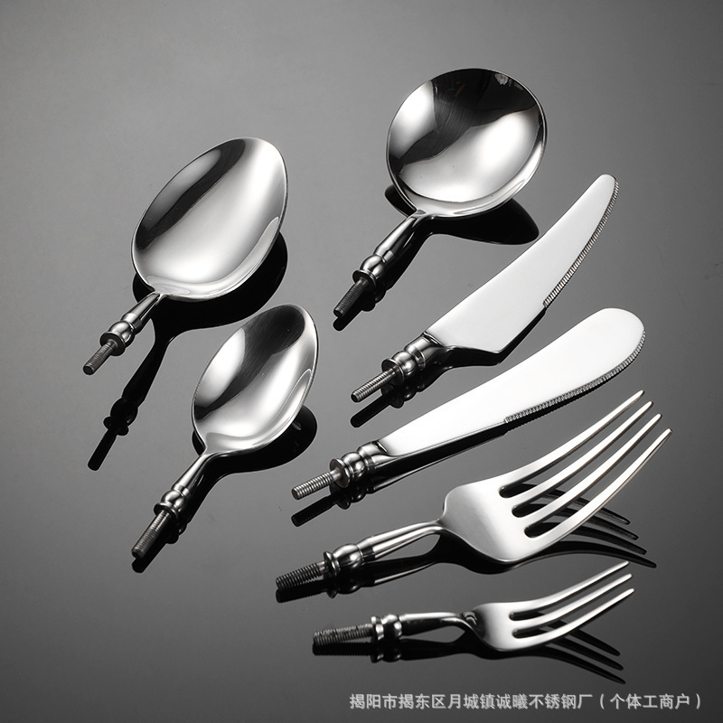 卸売 304 ステンレス鋼ボールビーズハードウェアヘッド半完成西洋食器厚みのある固体旋盤部品ナイフ、フォーク、スプーンアクセサリー|undefined