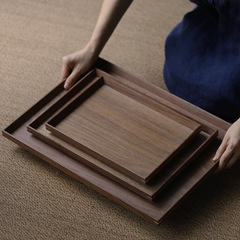New arrivals simple and fashionable black walnut tray multi-purpose tea tray meal tray food tray