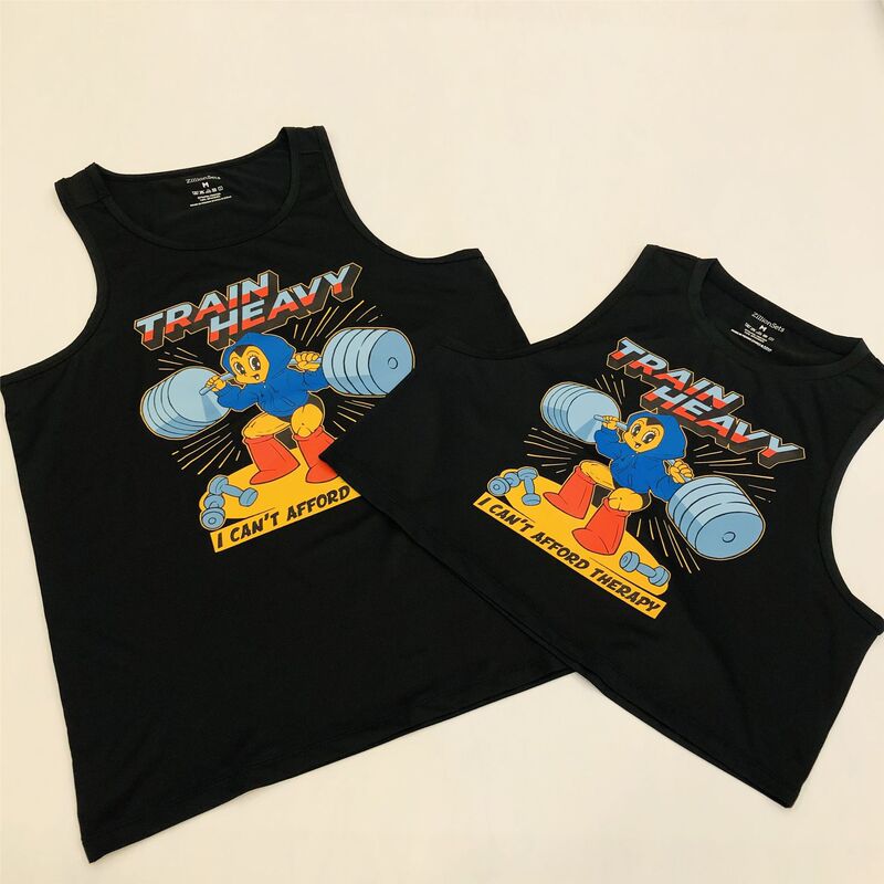 "Strength Training Therapy" Fitness Vest Training Women's Short Top American Sleeveless Yoga Sports Cover-Up Quick-Drying