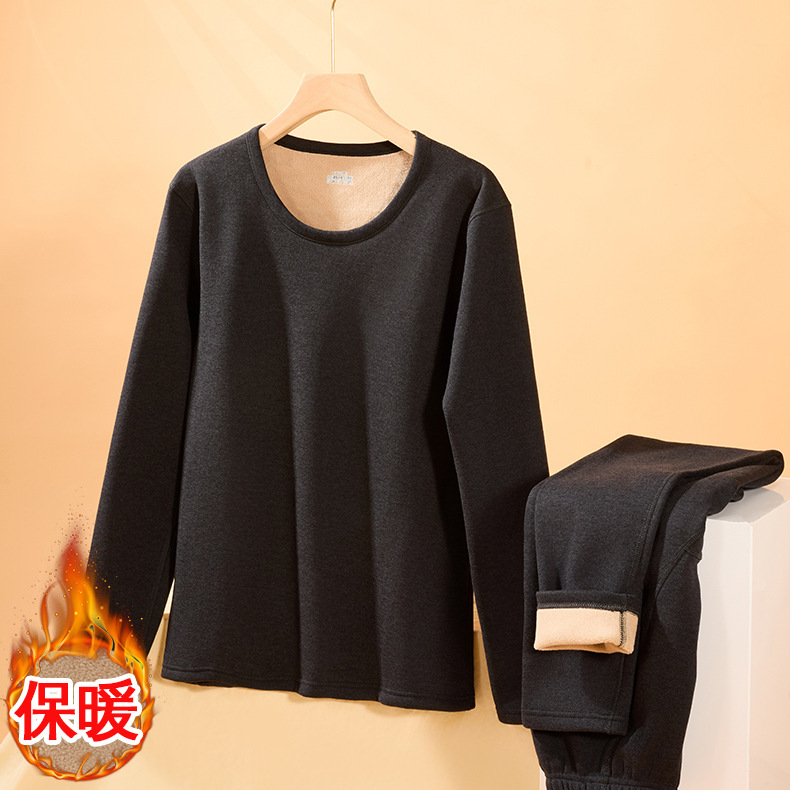 2025 Autumn and Winter Men's Thermal Underwear Fleece-Lined and Thickeneded Men's Base Layer Autumn Clothes and Long Pants with Pajamas Set Thermal Clothes