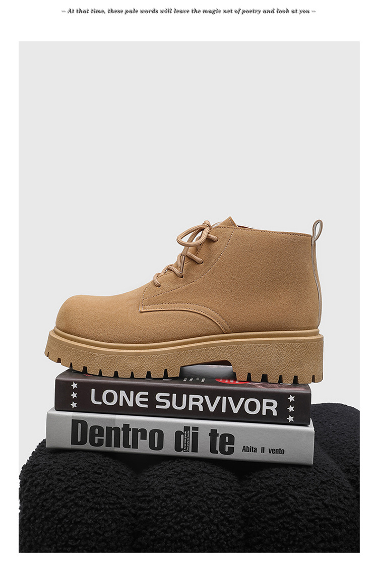 ShoeVault Men's Martin Autumn New High-top Thick-soled Derby Retro Suede Workwear Fashion Trend Yellow Boots_voghion.com