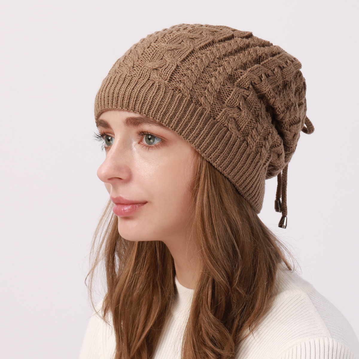 Damen Strickmütze Und Nackenwärmer Set Für Den Winter_voghion.com