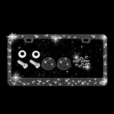 Stainless Steel License Plate Frame, License plate holder/license plate holder - black-diamond-1-piece