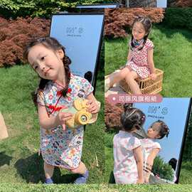 儿童旗袍连衣裙夏装新款女宝宝中国风复古盘扣唐装裙子司腾风