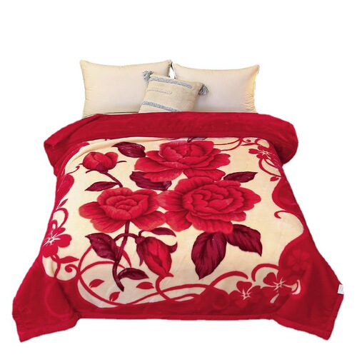 New Wholesale Leroy Merlin Fleece Blanket Double Thick Warm Winter Wedding Red Carpet for Sale Yun Tan Gift