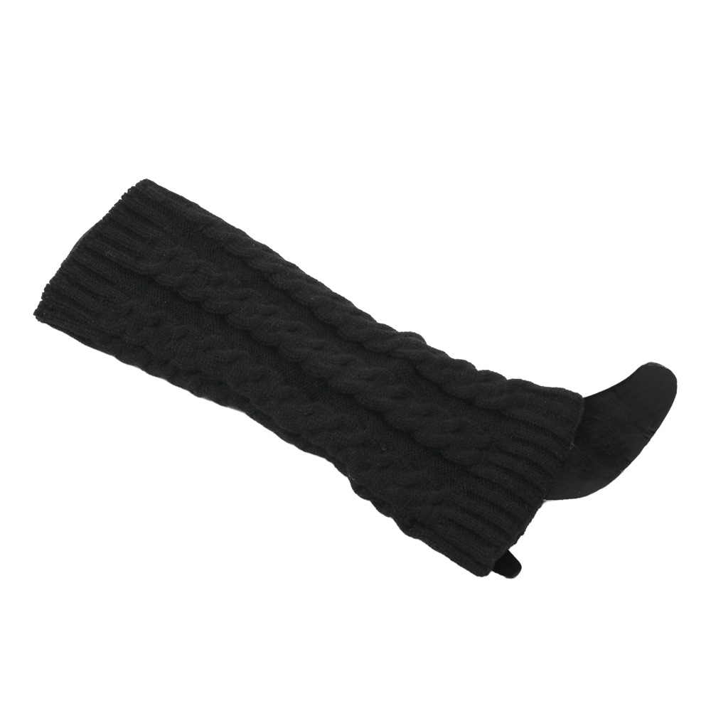 Damen-Beinlinge, Knöchel, Winter, warm, Stretch, gestrickt, Slouch, Thermo-Damen, dicke Wollmanschetten, Hanfstiefelsocken, schwarz-weiße Gamasche – Detail 18