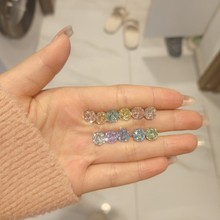 耳骨钉玫瑰切8mm施家华子耳钉医用钛钢水晶养耳洞耳蜗钉耳骨钉