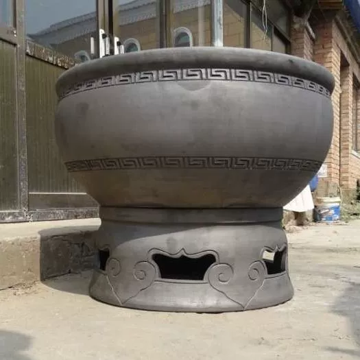 Old Beijing fish basin black pottery ancient method cylinder courtyard old-fashioned ceramic water-raised goldfish turtle lotus mud tile fish tank