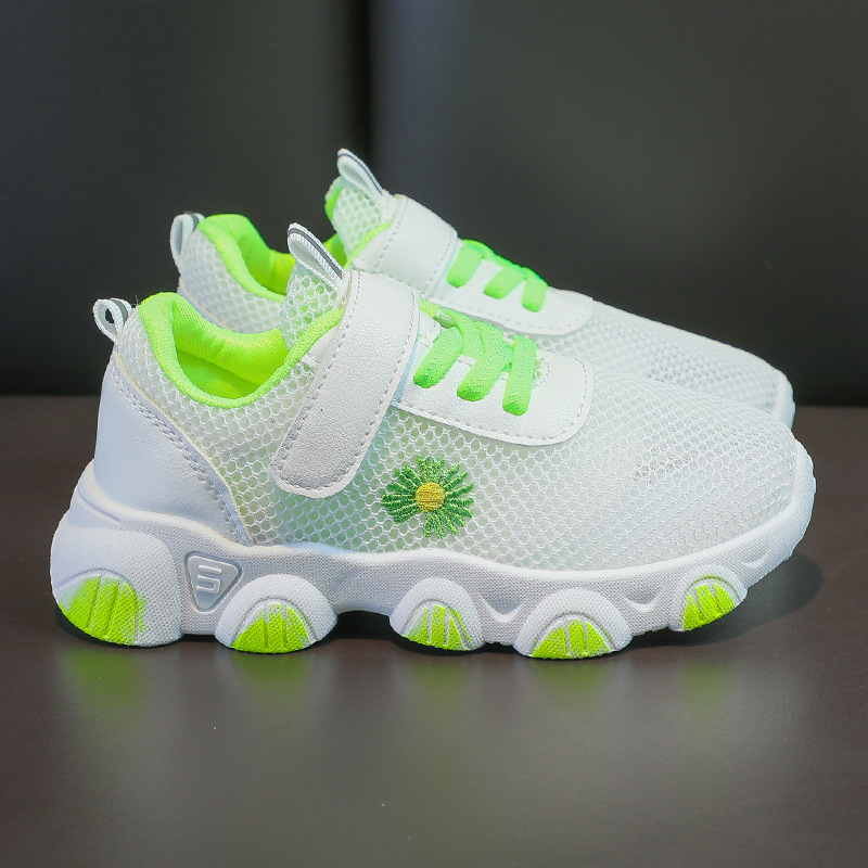 2024 nuevas sandalias de malla grande para niños zapatos blancos transpirables zapatos deportivos de malla para niños zapatos de tela para estudiantes