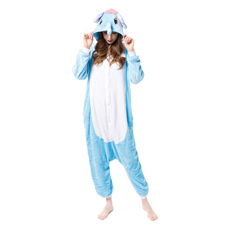 Perro manchado de dibujos animados de una sola pieza pijamas de franela de otoño e invierno pijamas de fábrica camisón de peluche Pato Donald homewear