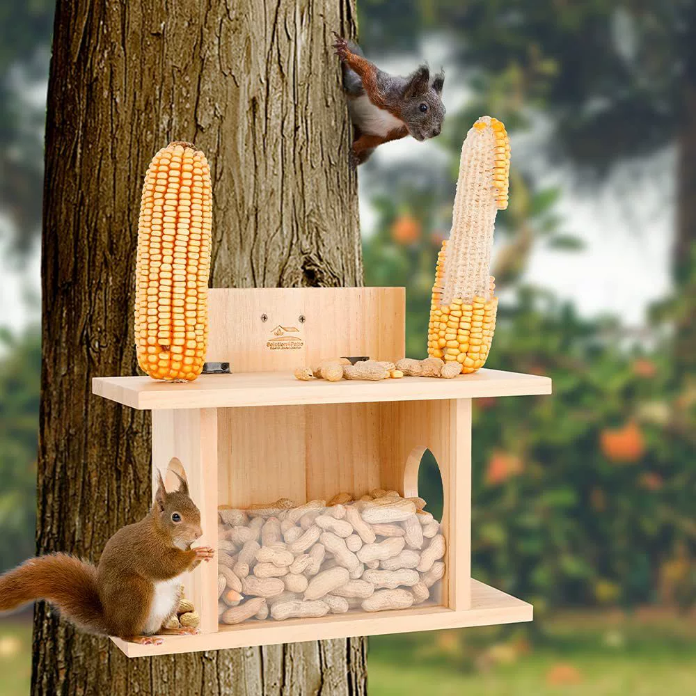 Деревянная белка кормушка для домашних животных белка украшение дома на открытом воздухе креативная белка Кормушка Для сосны