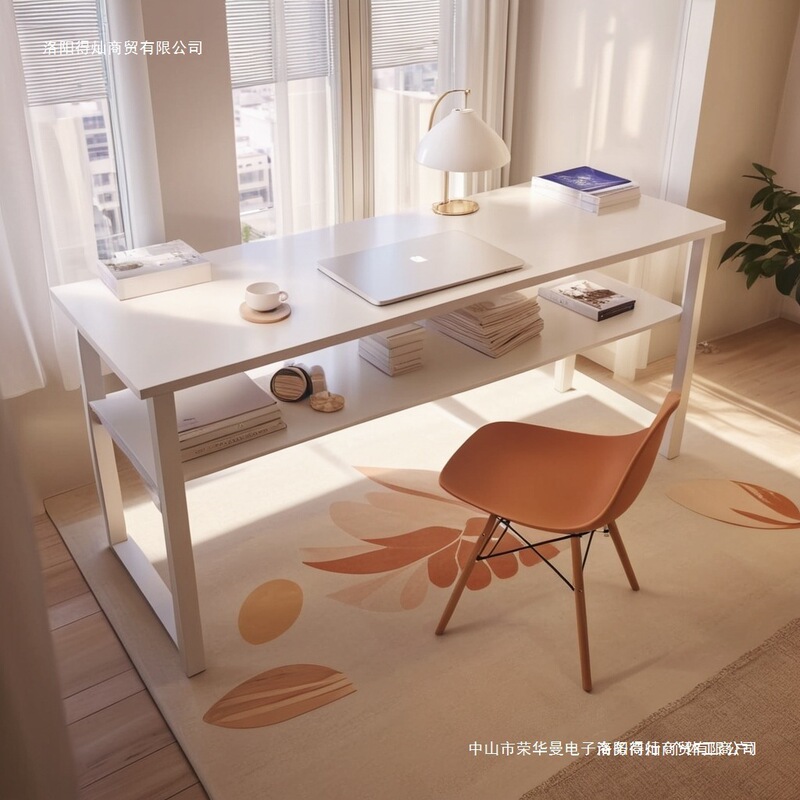 Desk for Bedroom Girls, Ins-Style Long Desk, Vanity Desk, Integrated Computer Desk, Home Student Study Desk