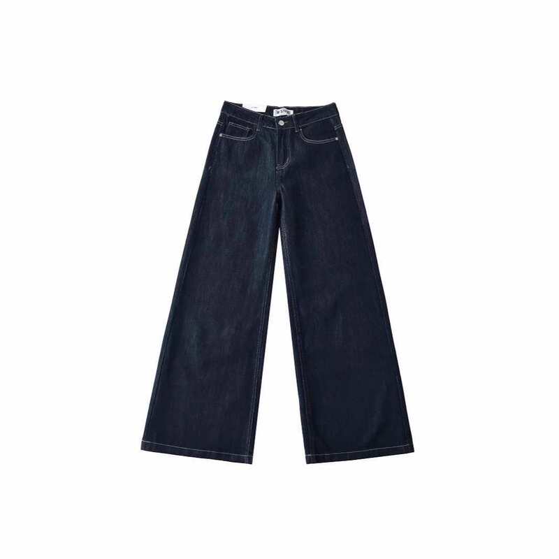 European and American Style Flared Pants Low Waist Retro Denim Autumn Slimming Loose Floor-Length Pants Original Color Wide-Leg Jeans for Women