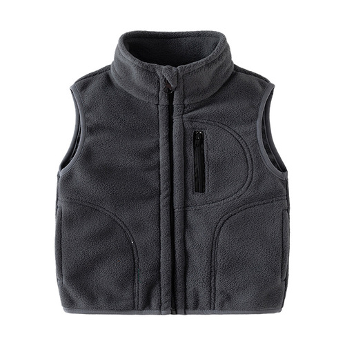 Children's new winter and autumn standing collar vest, unisex, fleece-lined puffer jacket, wholesale, baby warm vest