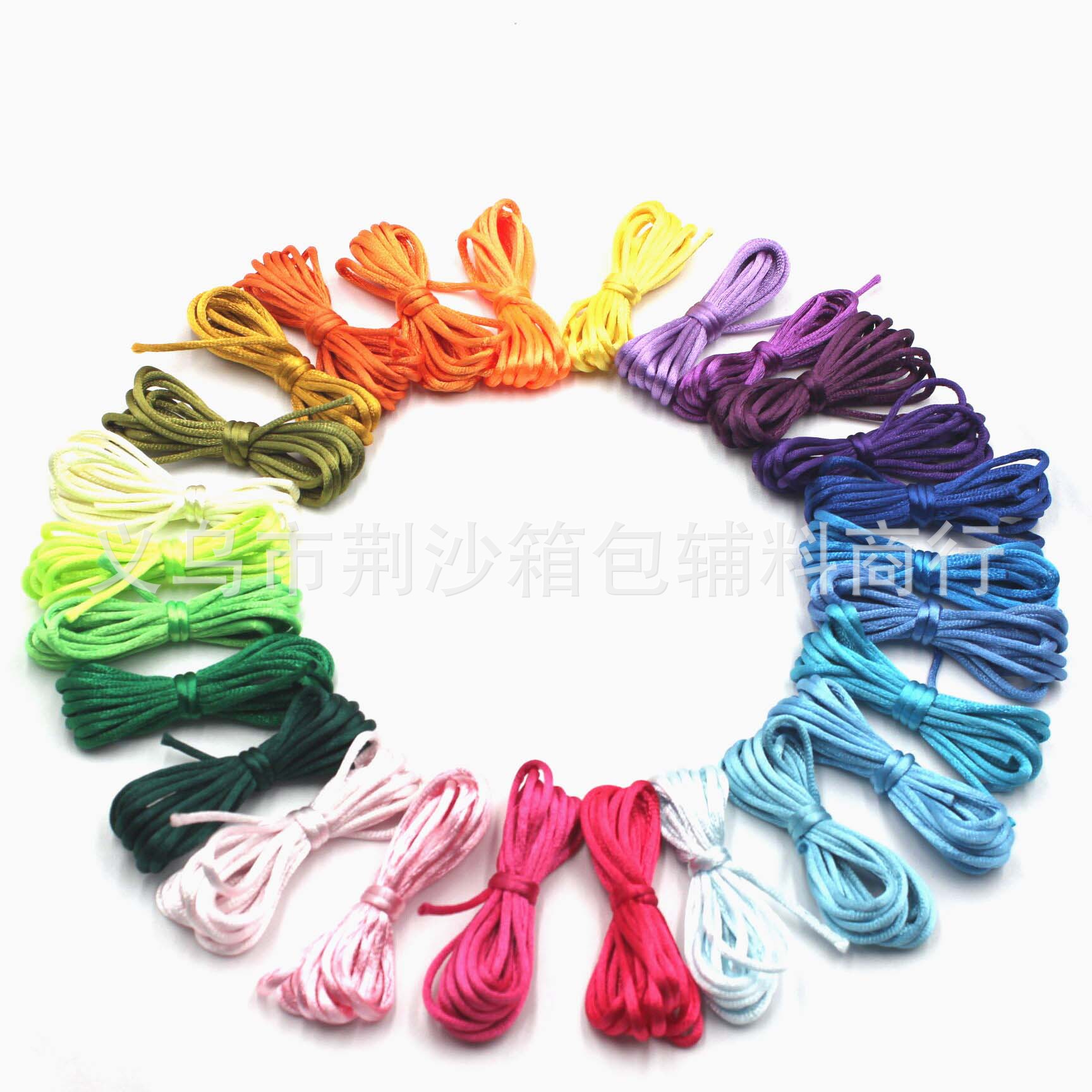 Hilo de seda coreano colorido de 2 mm, 2 metros/paquete, material para pulseras de joyería hechas a mano, gran cantidad, excelente precio.