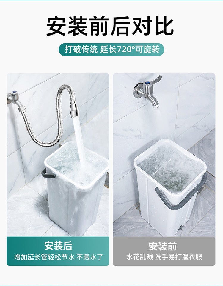 Faucet extender, faucet bubble maker, splash guard, universal rotating extended water pipe, mop sink outlet undefined