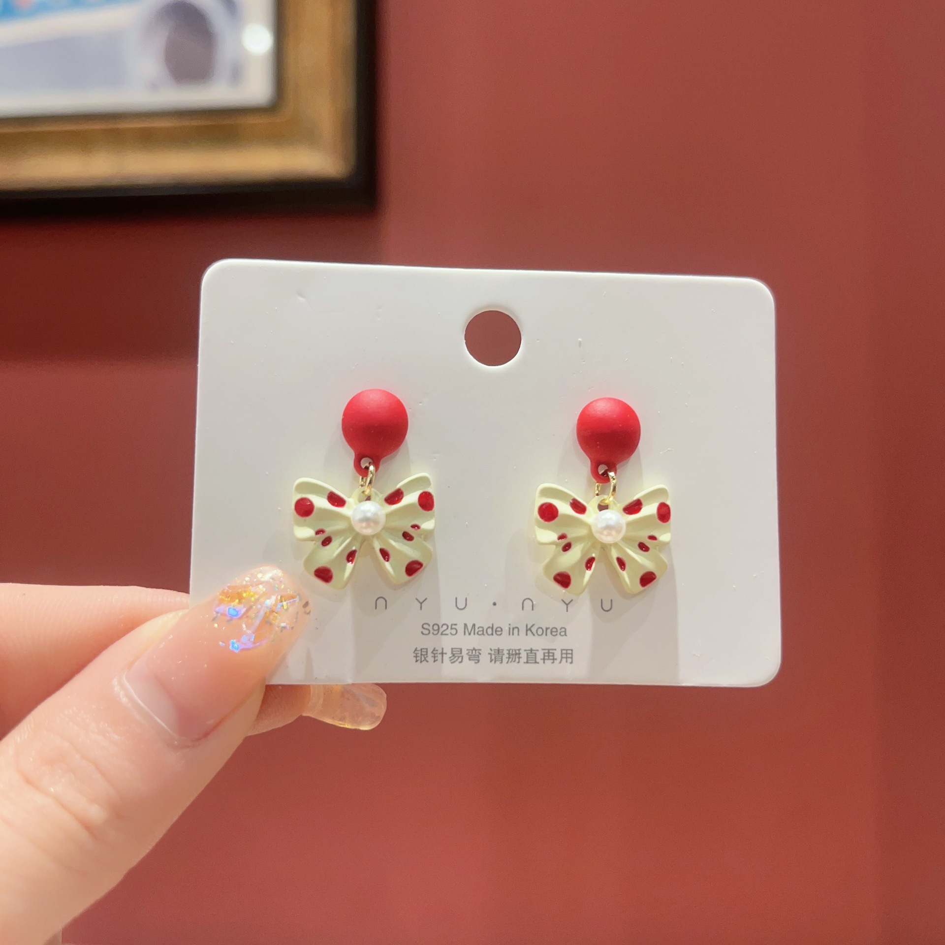 10g Weight Drop Earrings Classification 1 Pair Quantity Shopping Occasion Alloy Material 1 Pair Sweet Bow Knot Stoving Varnish Alloy Drop Earrings