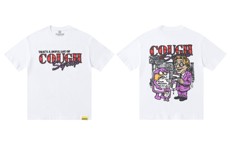 あれ。 SA AWFUL LOT OF COUGH SYRUP メンズ ヒップホップ ラップコラボ 半袖Tシャツ|undefined