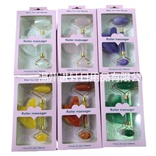 新款树脂滚轮按摩棒 仿玉石美容棒 脸部按摩器 双头滚轮刮痧套装