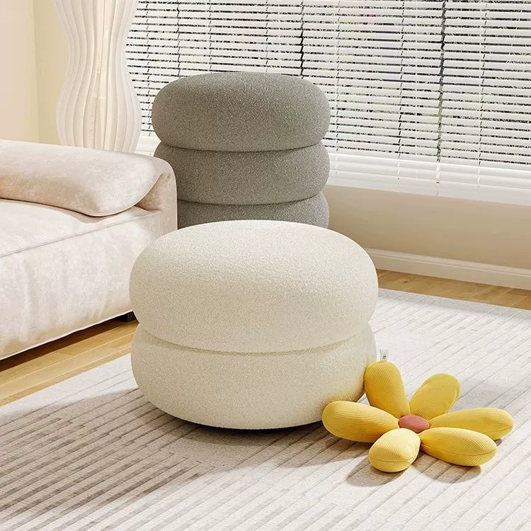 T кремовый ветер маленький табурет домашний гостиная диван круглый табурет сетка красный низкий табурет креативный вход в дверь, чтобы сменить обувь