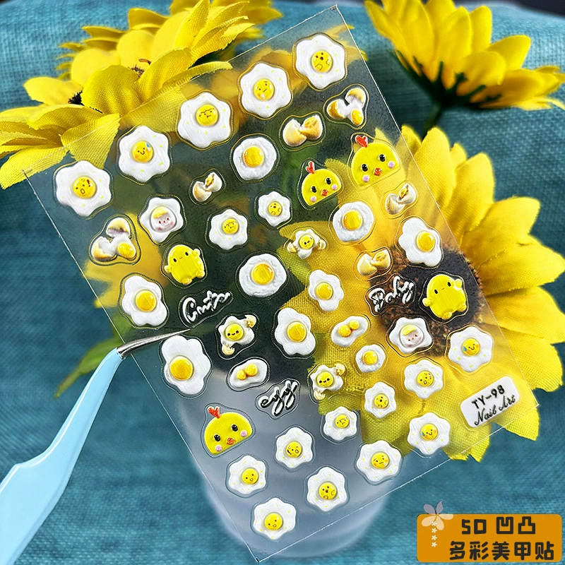 5D выпуклый красочный гриб рождественская бабочка ногтей наклейка торт буква милый мультфильм бабочка ногти наклейка