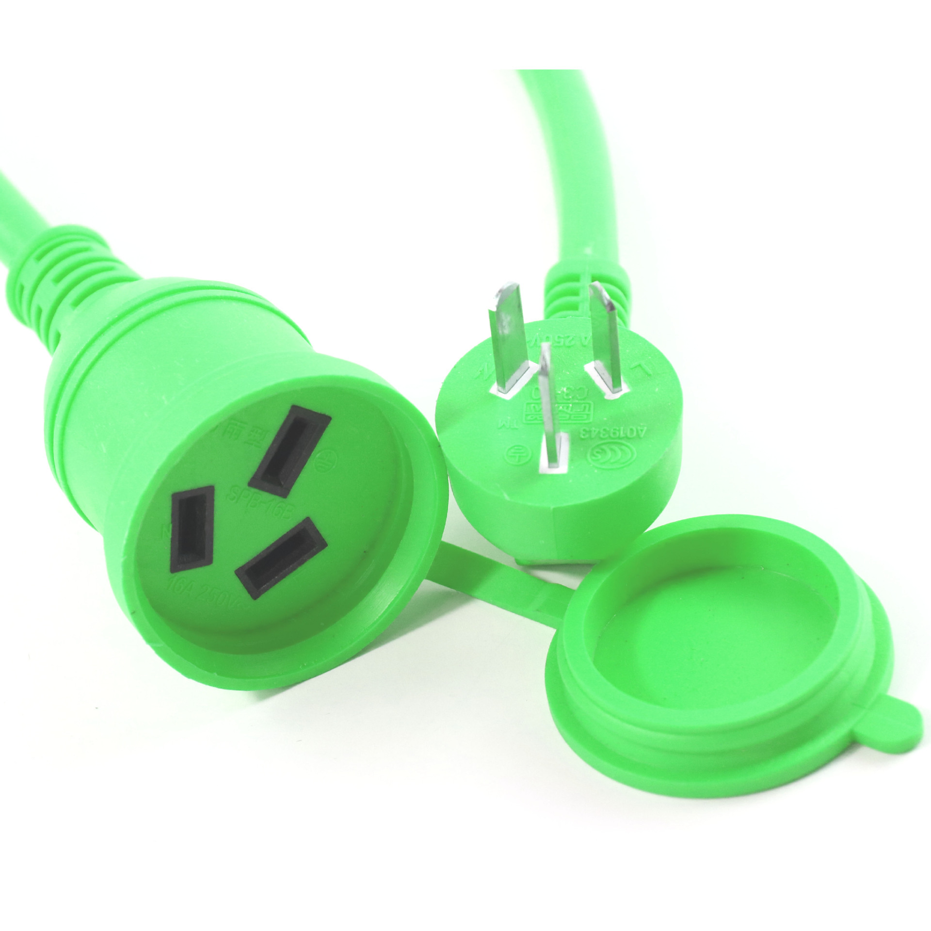 国标三芯公母对插防雨型插座延长线 国标电源线国标公母三孔插座