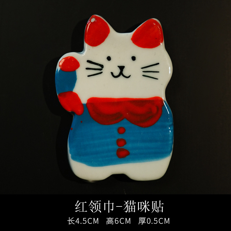 景德镇陶瓷猫咪冰箱贴装饰文创景德镇咖啡店陶瓷工艺品批发|undefined