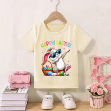 2025夏季女童款宽松 时尚卡通印花图案  欧洲东南亚外贸短袖批发