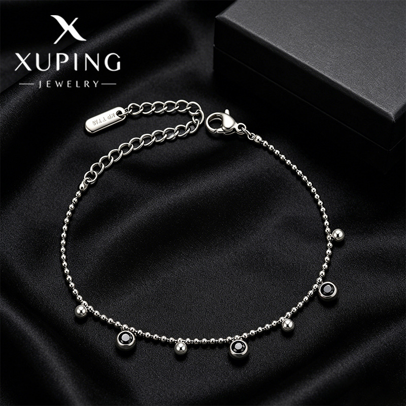 Xuping de acero inoxidable pequeña pulsera de bolas de borda de moda femenina minimalista estilo de personalidad Oh, joyas de mano transfronterizas joyas diarias