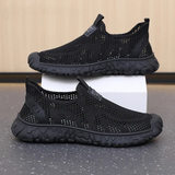 T01 Giày nam dệt flyknit - Đen [Hộp]