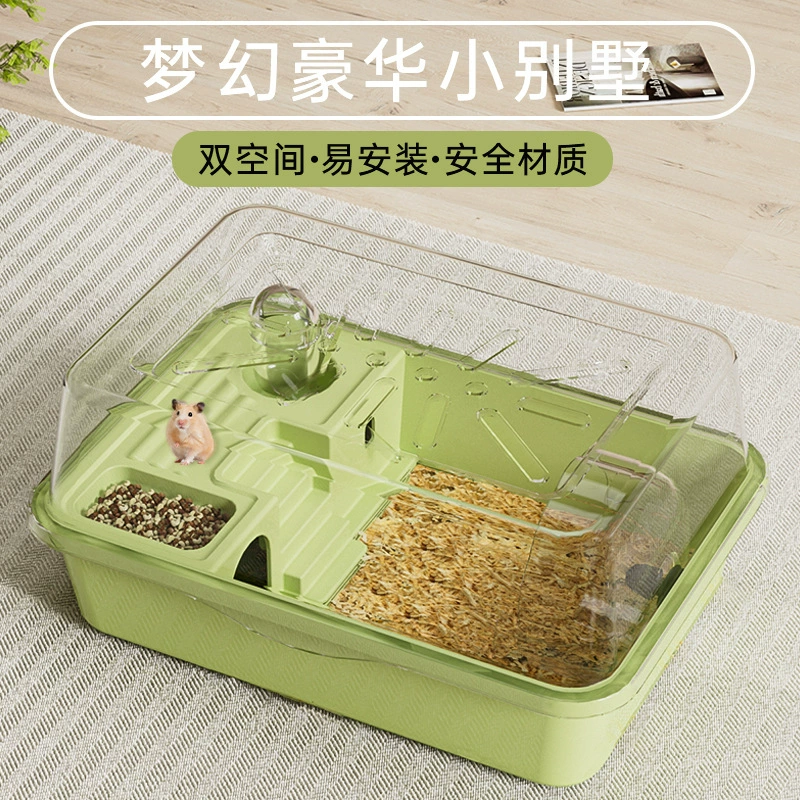 Клетка для хомяка, роскошная негабаритная вилла, клетка с золотым медведем, большое пространство, акриловая выносная клетка для домашних животных, дропшиппинг